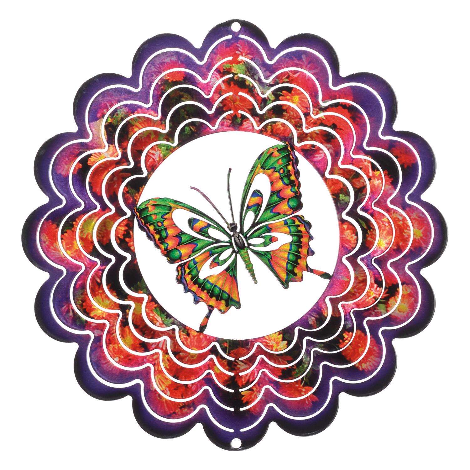  Next Innovations Purple Metal 11 In. H Kaleidescope Butterfly Wind Spinner