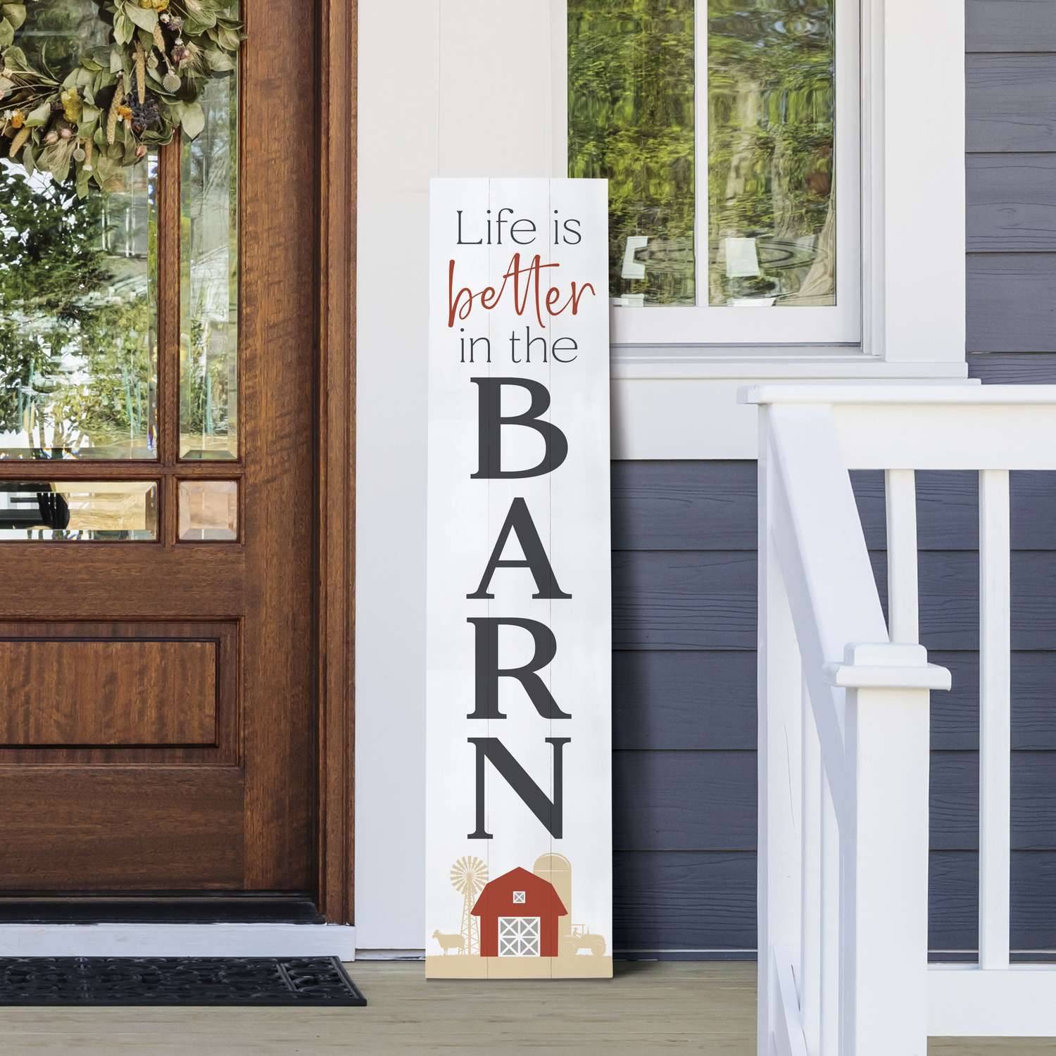  P. Graham Dunn Multicolored Wood 47 In. H Life Is Better In The Barn Porch Sign