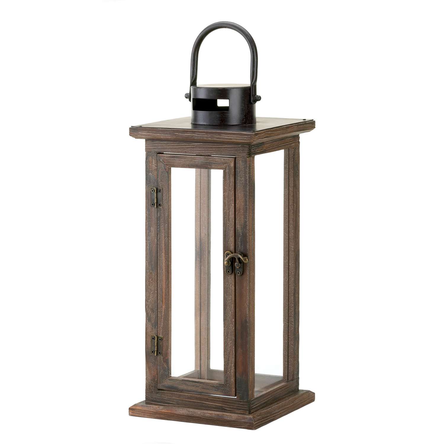  Gallery Of Light Lodge 15.75 In. Wood Lantern Dark Brown