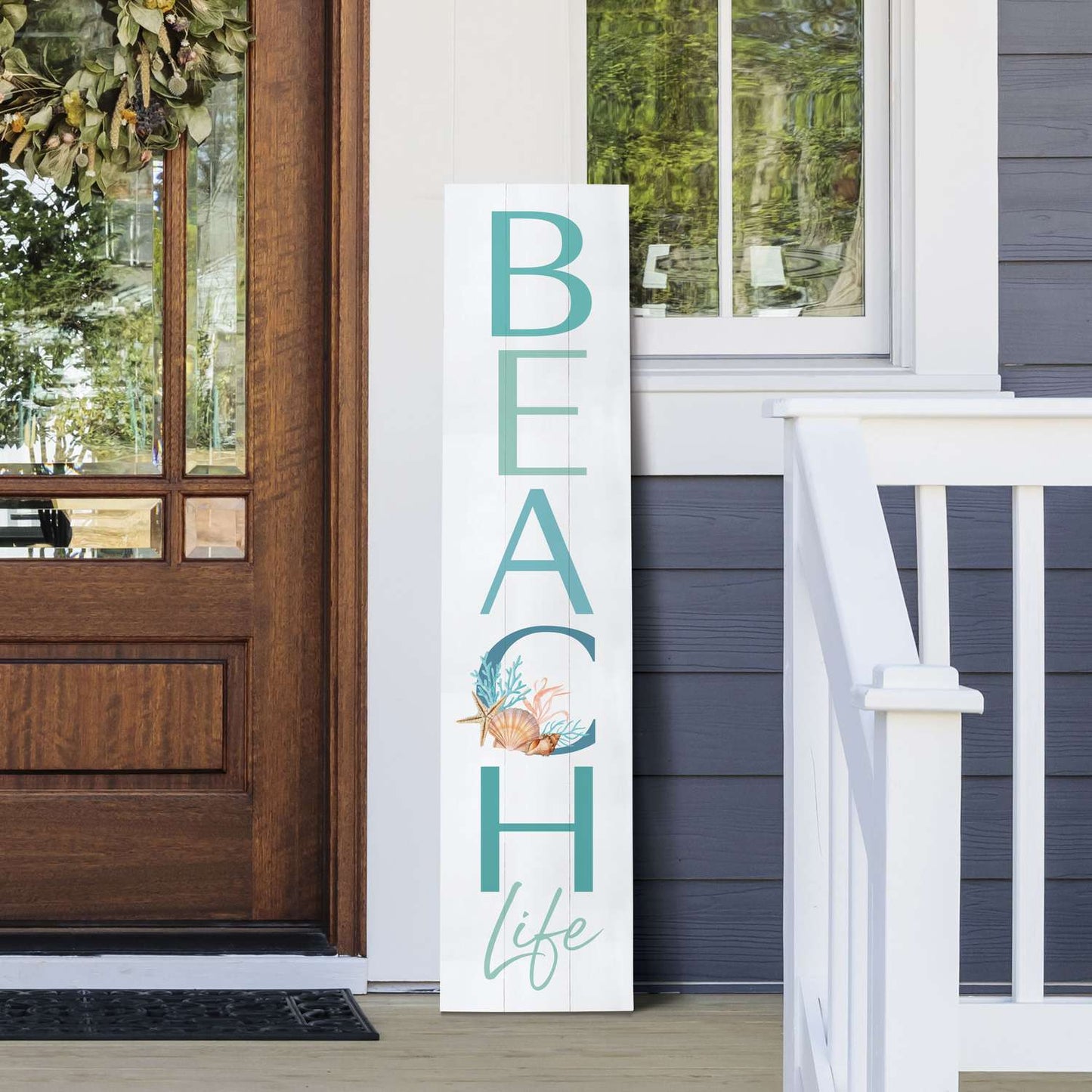  P. Graham Dunn Multicolored Wood 47 In. H Beach Life Porch Sign