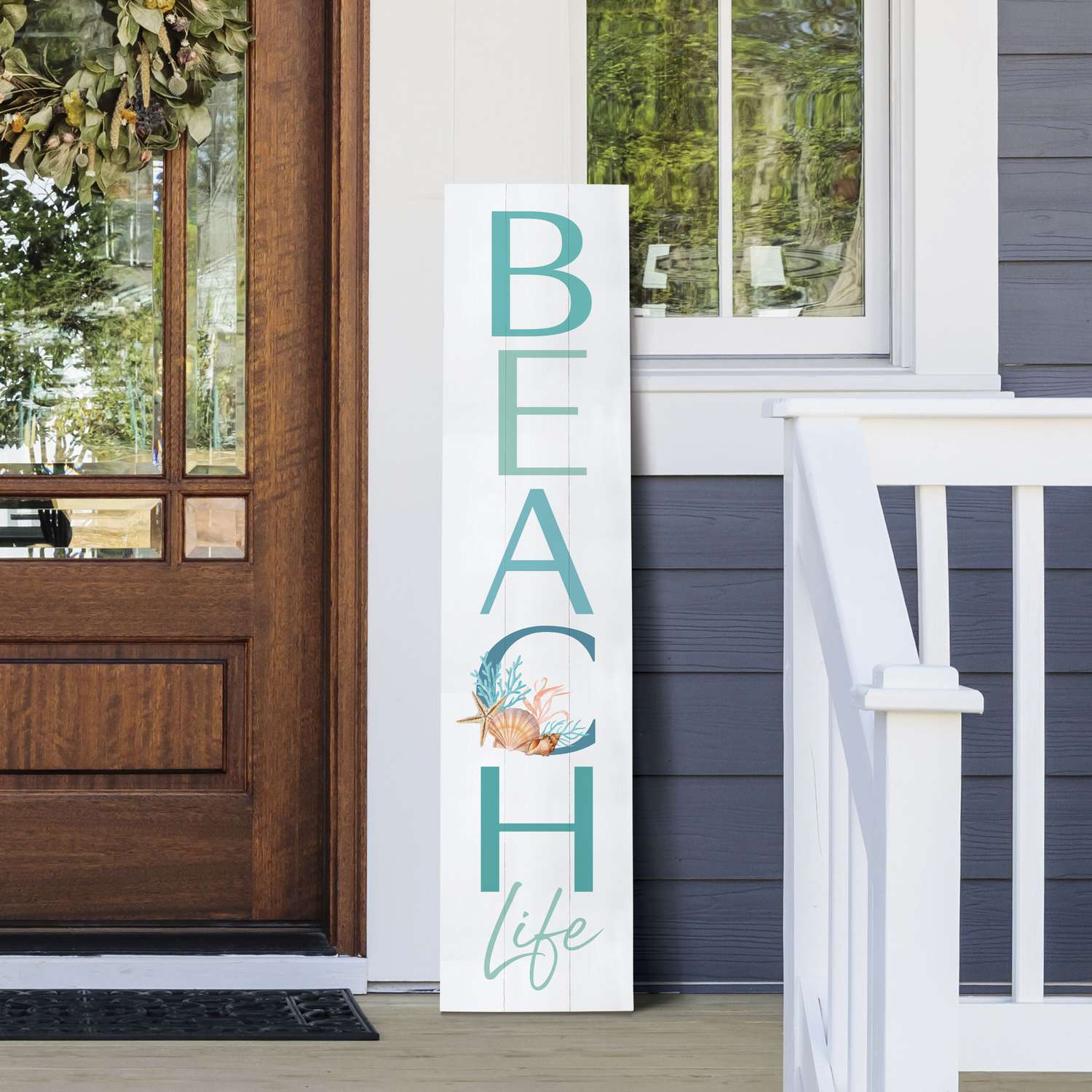  P. Graham Dunn Multicolored Wood 47 In. H Beach Life Porch Sign
