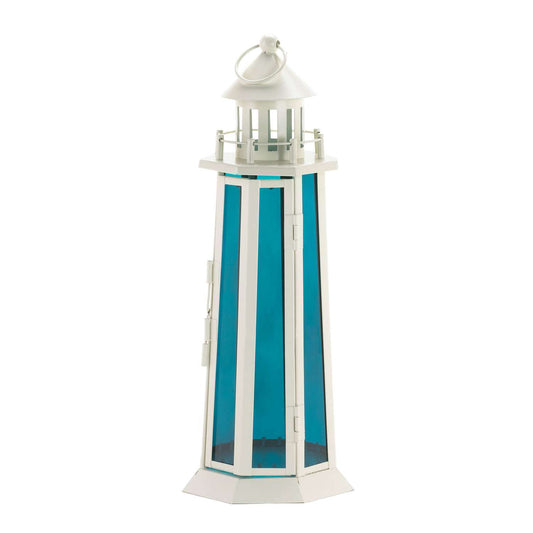  Gallery Of Light Harbor Pointe 13.25 In. Glass/Metal Lantern Aqua