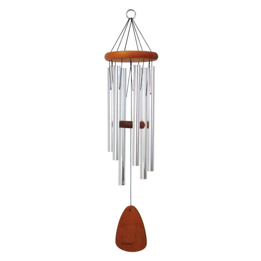  Festival Silver Aluminum/Wood 30 In. Wind Chime