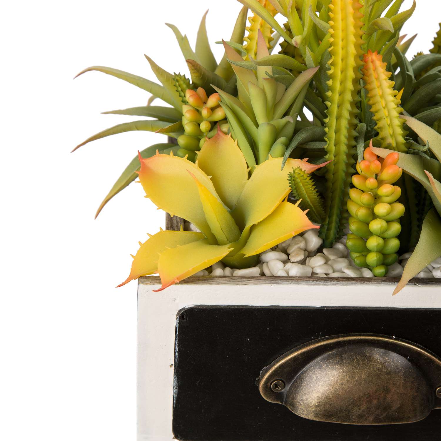  Glitzhome Black/Off-White Wood 6.25 In. H Wooden Pots