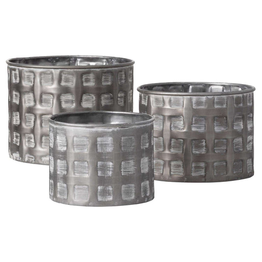  Sullivans Silver Iron 4.25 In. H Planter Set