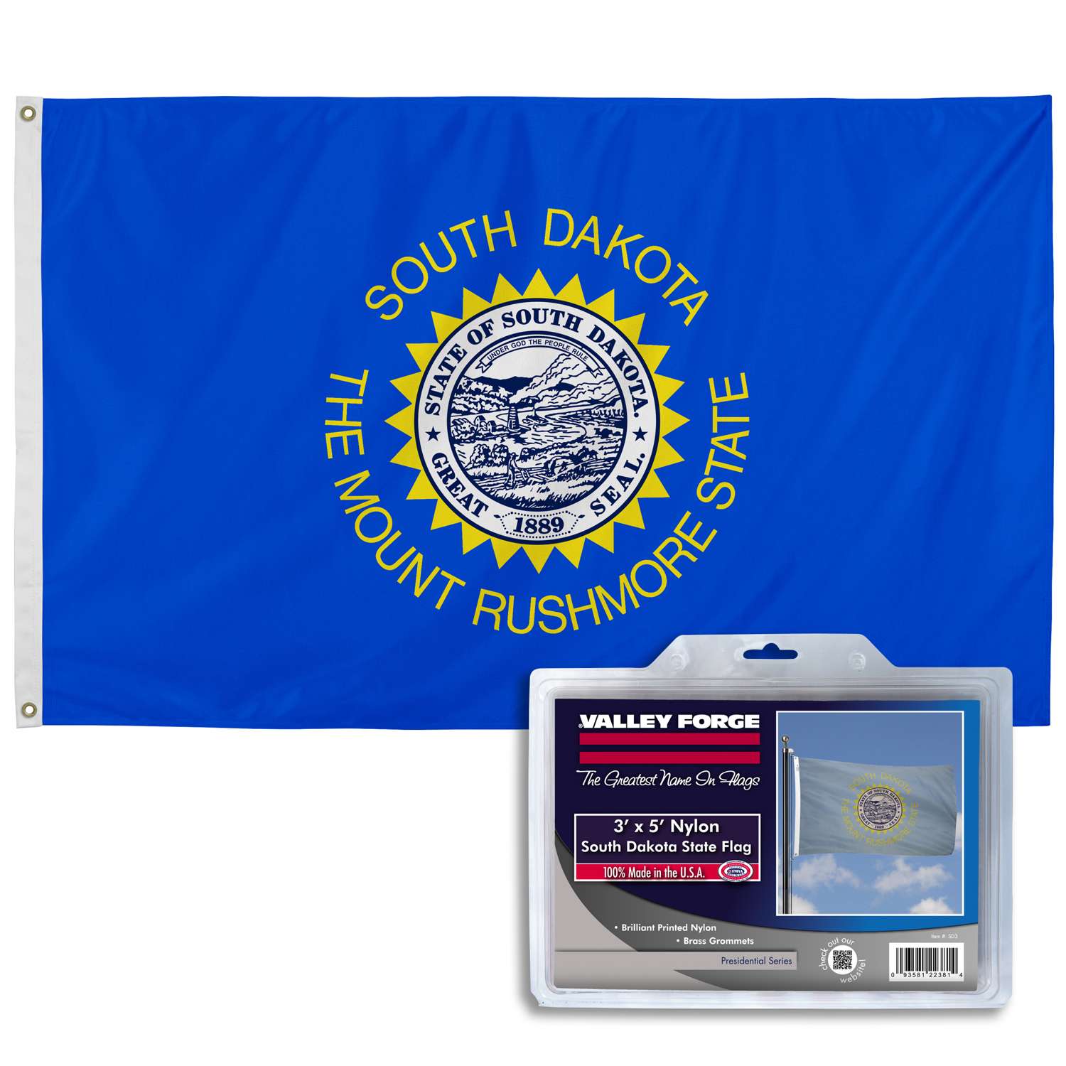  Valley Forge South Dakota State Flag 36 In. H X 60 In. W
