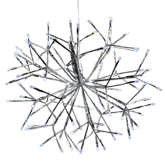  Holiday Bright Lights LED Sphere Light Pure White 16 In. 96 Lights