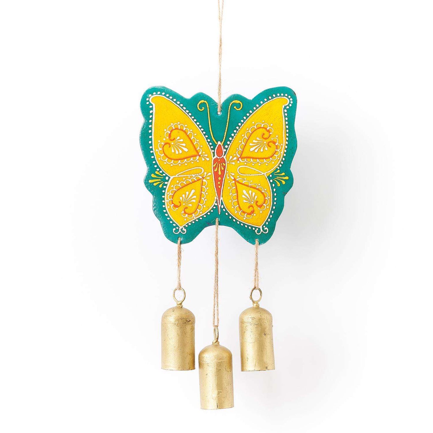  Matr Boomie Henna Treasure Multi-color Metal 5 In. Butterfly Bell Chimes