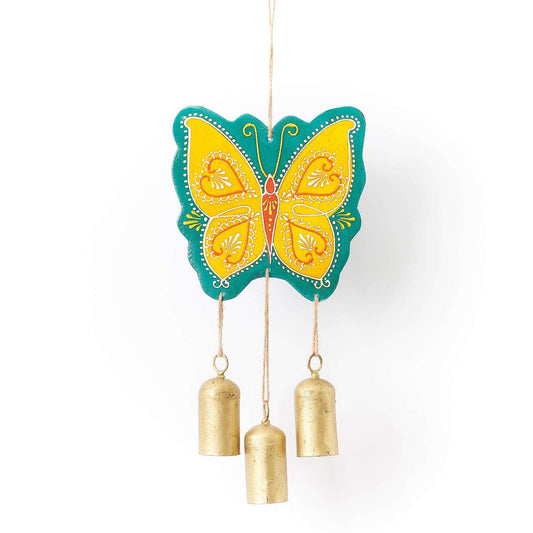  Matr Boomie Henna Treasure Multi-color Metal 5 In. Butterfly Bell Chimes