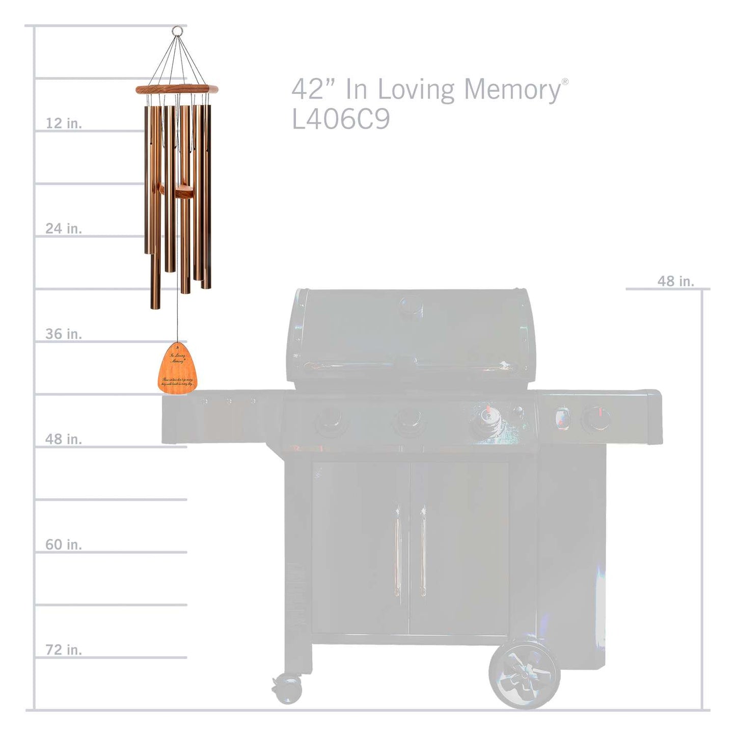  Wind River In Loving Memory Bronze Aluminum/Wood 42 In. Wind Chime