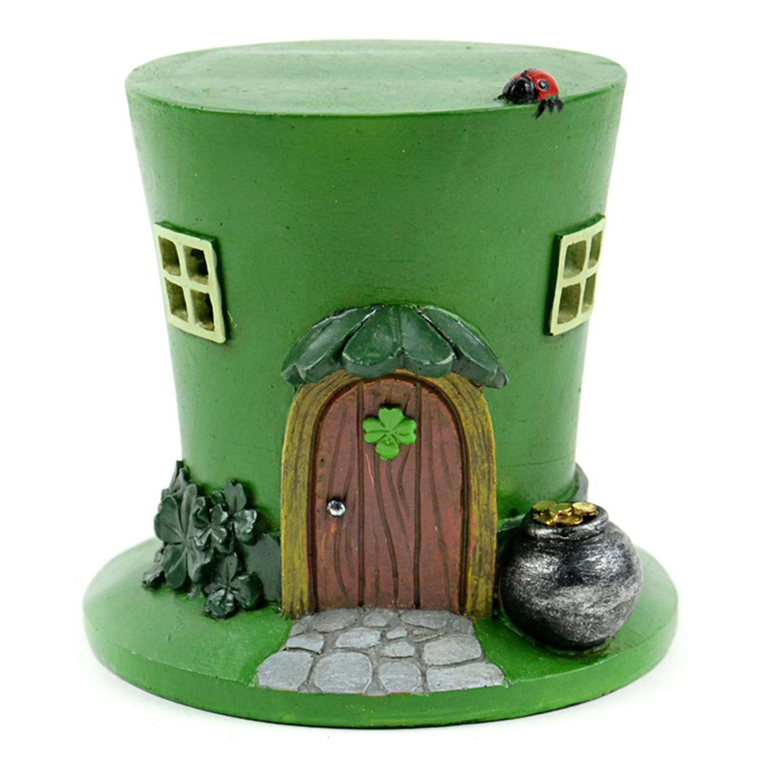  Midwest Design Imports Green Polyresin 4.5 In. H LED Leprechaun Hat House Outdoor Decoration