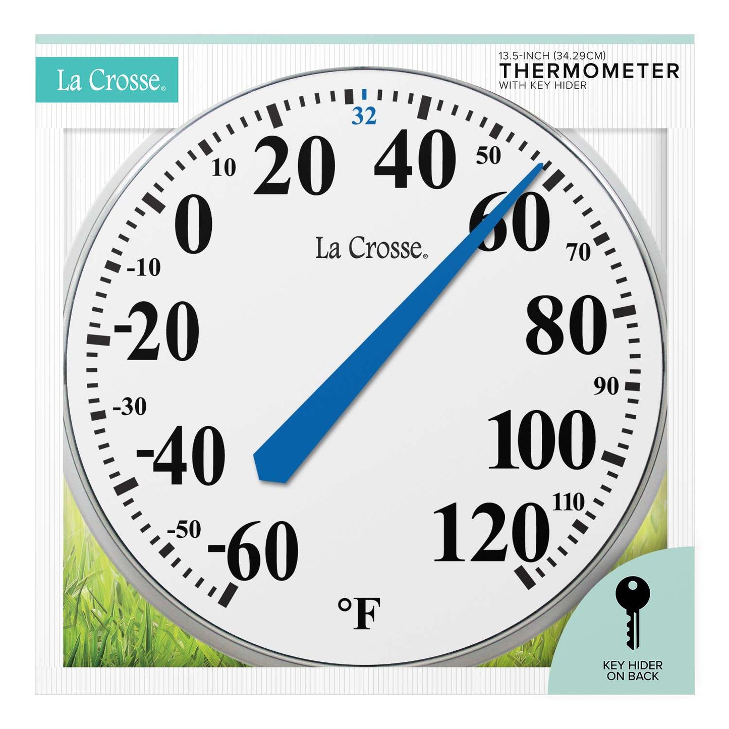 La Crosse Technology Dial Thermometer With Key Holder Plastic White 12 In.