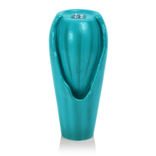  Alpine Ceramic Turquoise 11 In. H Table Top Fountain