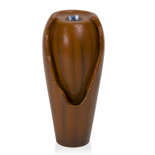  Alpine Ceramic Brown Jar Table Top Fountain