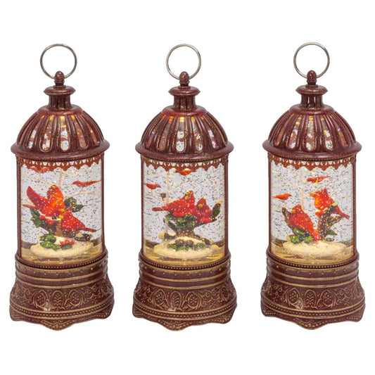  Gerson 10 In. Glass/Metal Musical Spinning Water Globe Lantern Multicolored