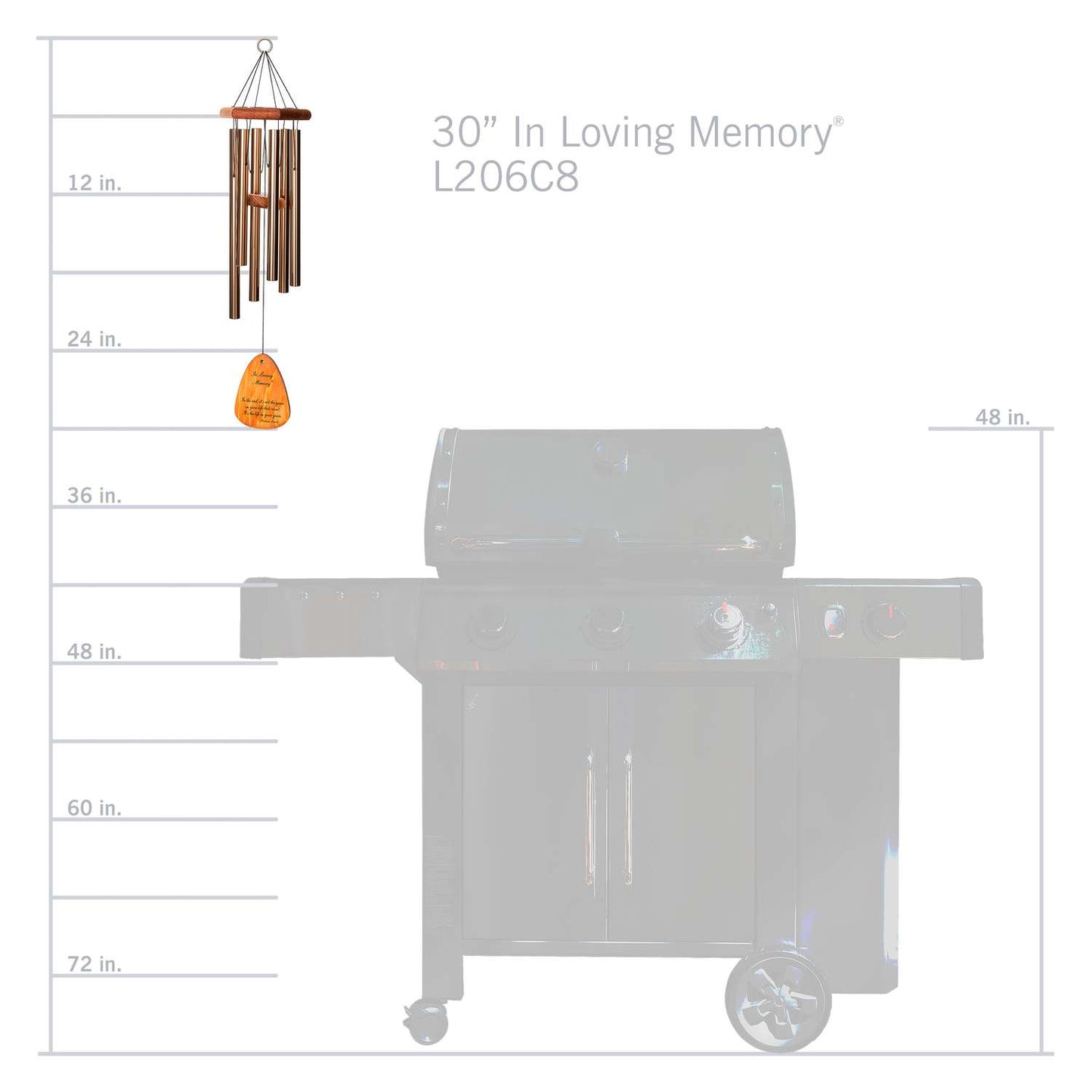  Wind River In Loving Memory Bronze Aluminum/Wood 30 In. Wind Chime