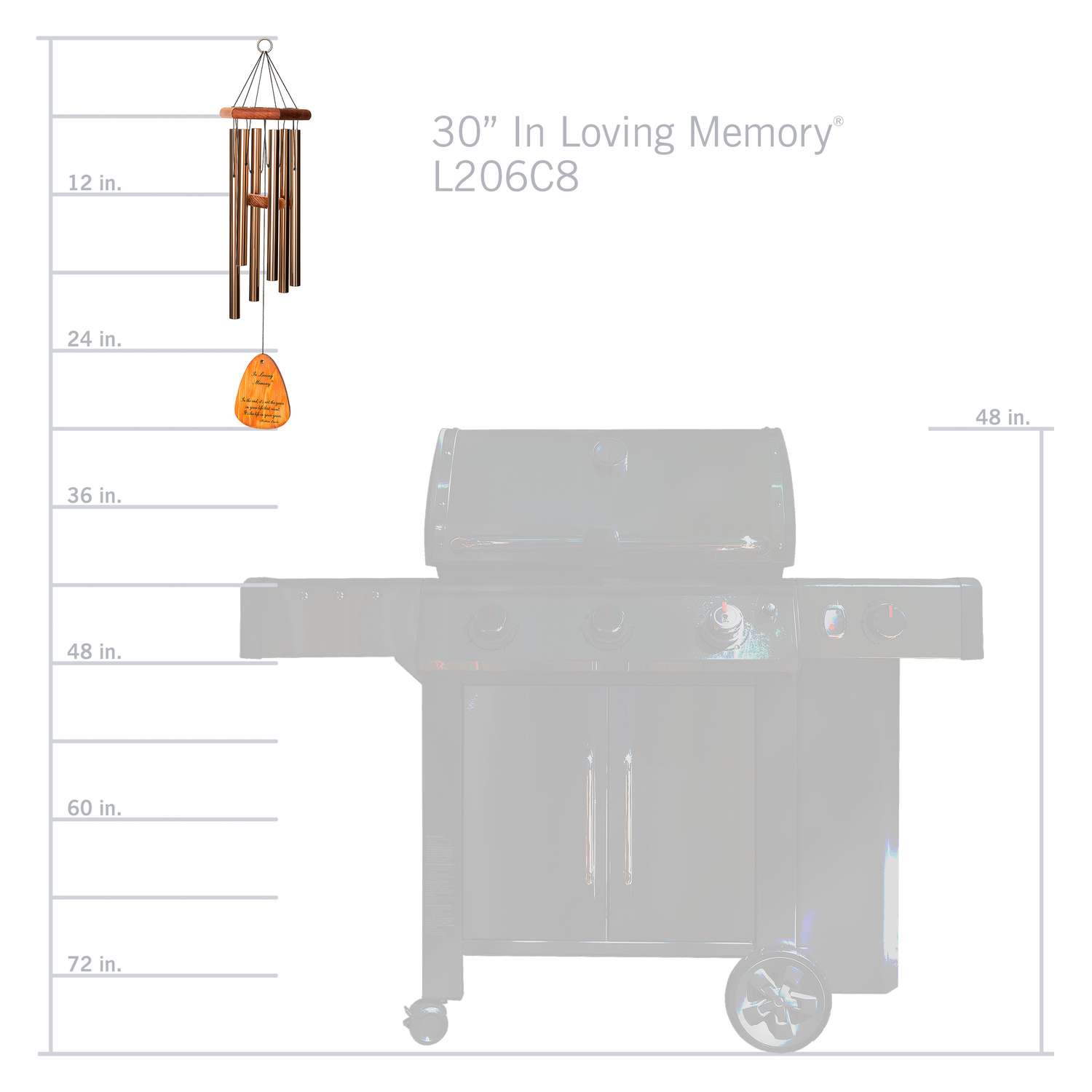  Wind River In Loving Memory Bronze Aluminum/Wood 30 In. Wind Chime