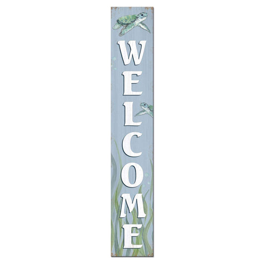  My Word! Multicolored Wood 46.5 In. H Welcome Seaturtle Porch Sign
