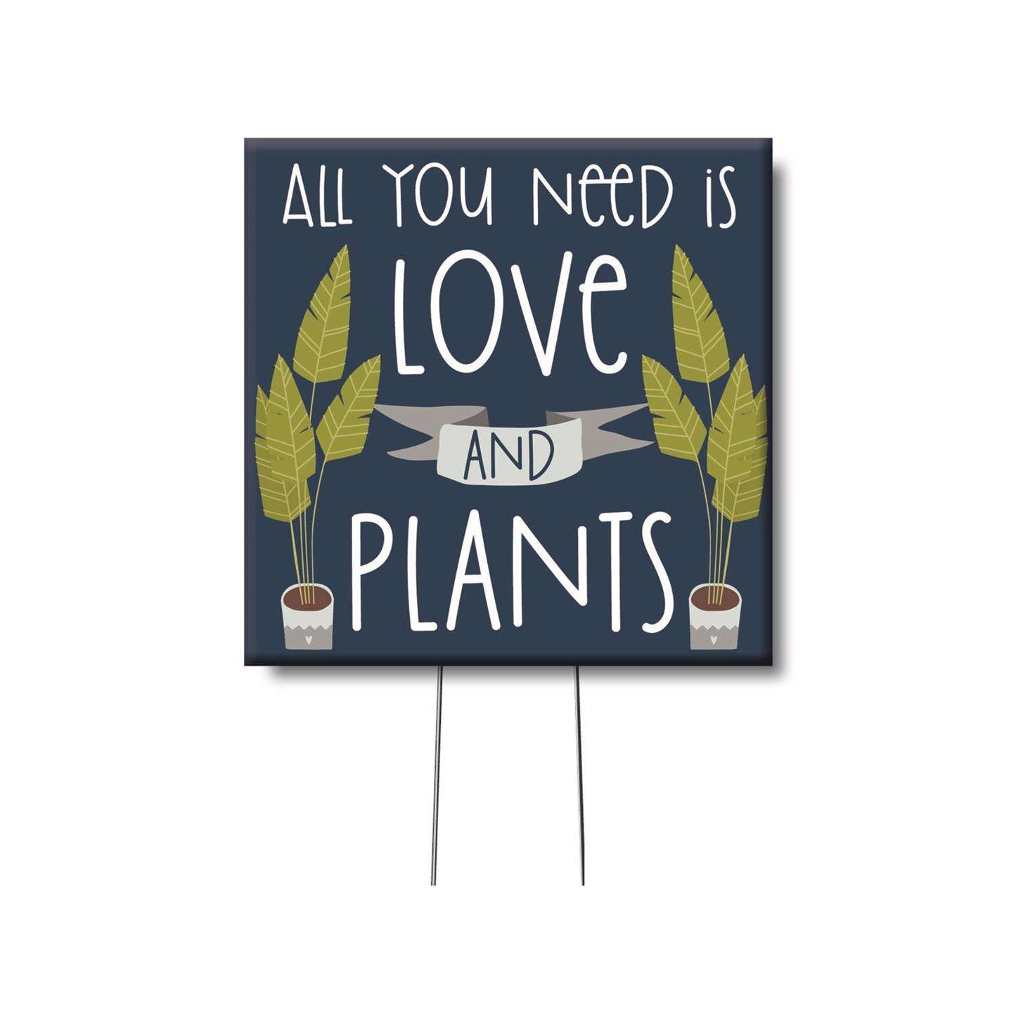  My Word! Multicolored Wood 4 In. H All You Need Is Love And Plants Plant Pokes