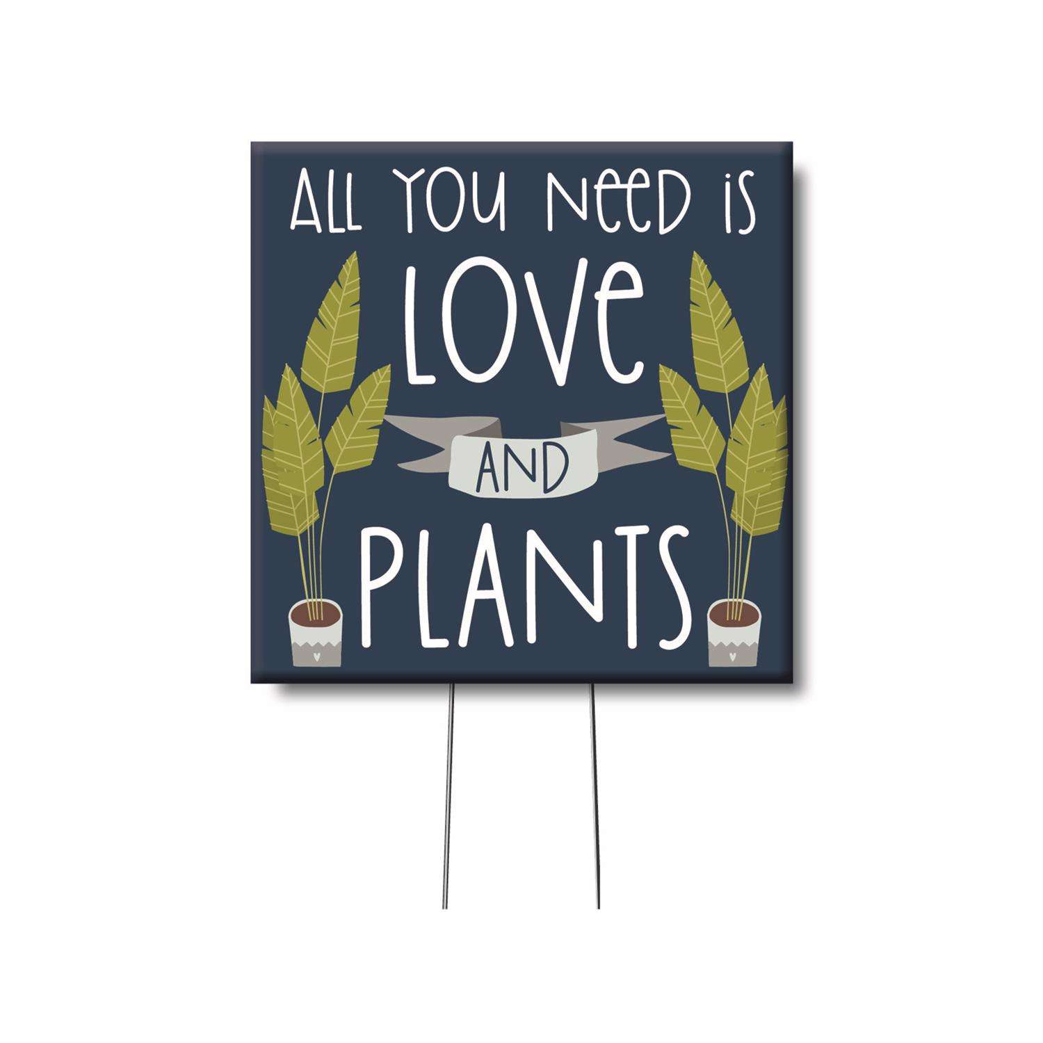  My Word! Multicolored Wood 4 In. H All You Need Is Love And Plants Plant Pokes