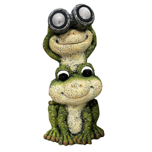  Alpine Ceramic Multi-color 19 In. Leap Frog Garden Statue