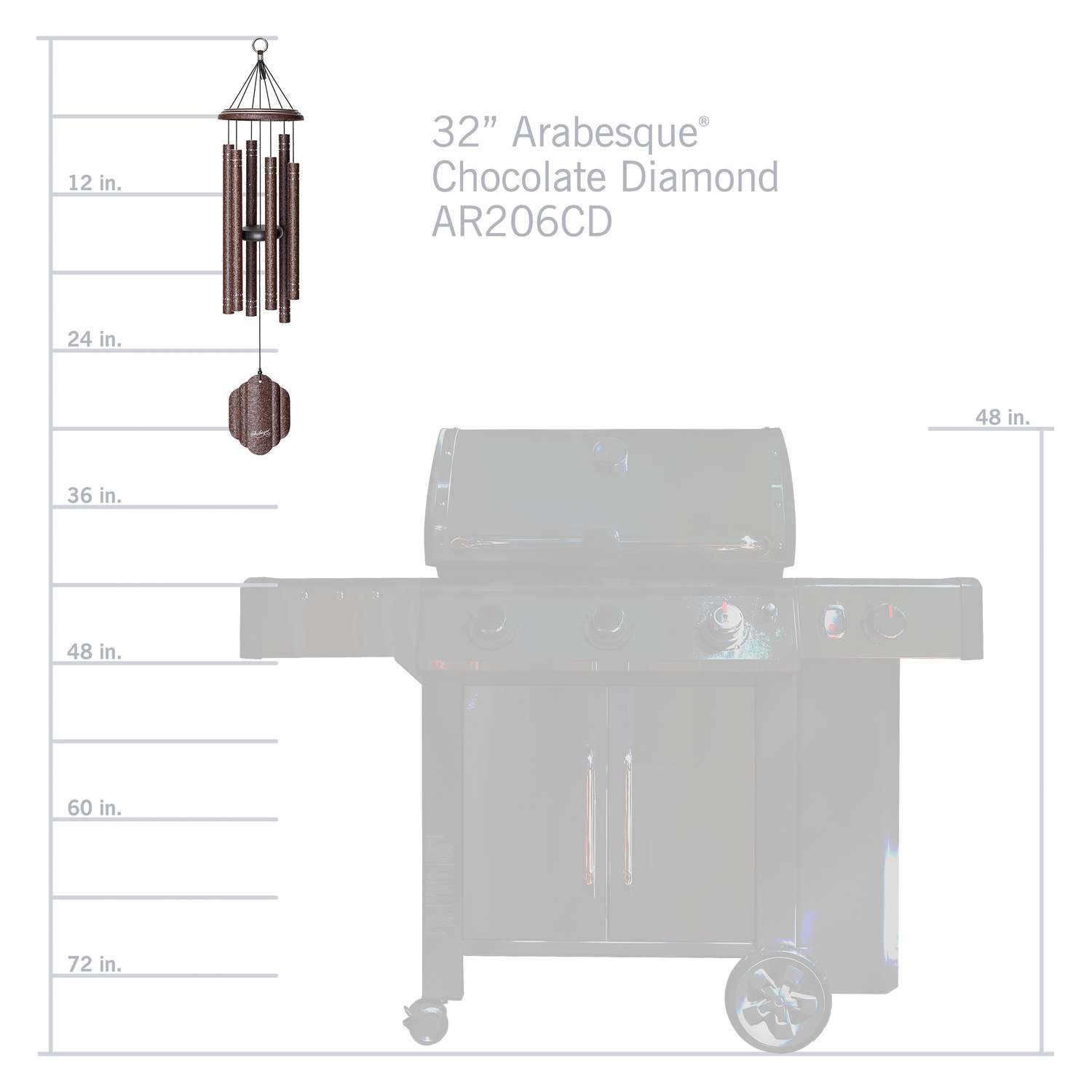  Wind River Arabesque Chocolate Diamond Aluminum 32 In. Wind Chime