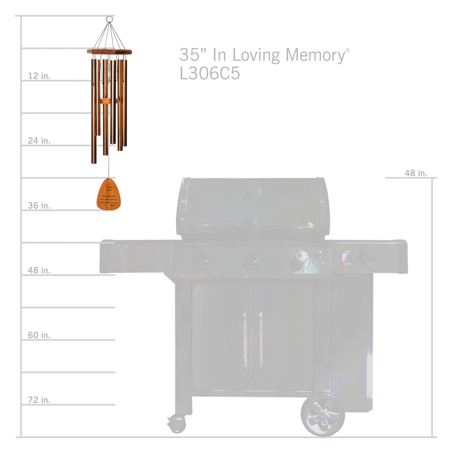  Wind River In Loving Memory Bronze Aluminum/Wood 35 In. Wind Chime