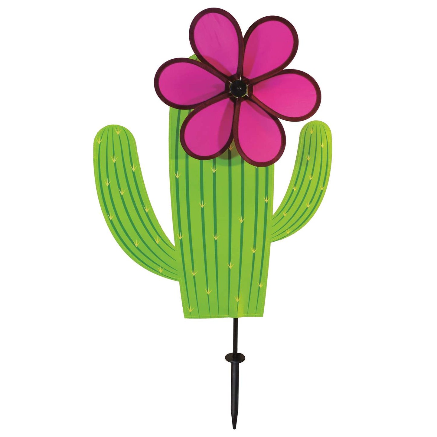  In The Breeze Multicolored Polyester 30 In. H Pink Flower Spinner