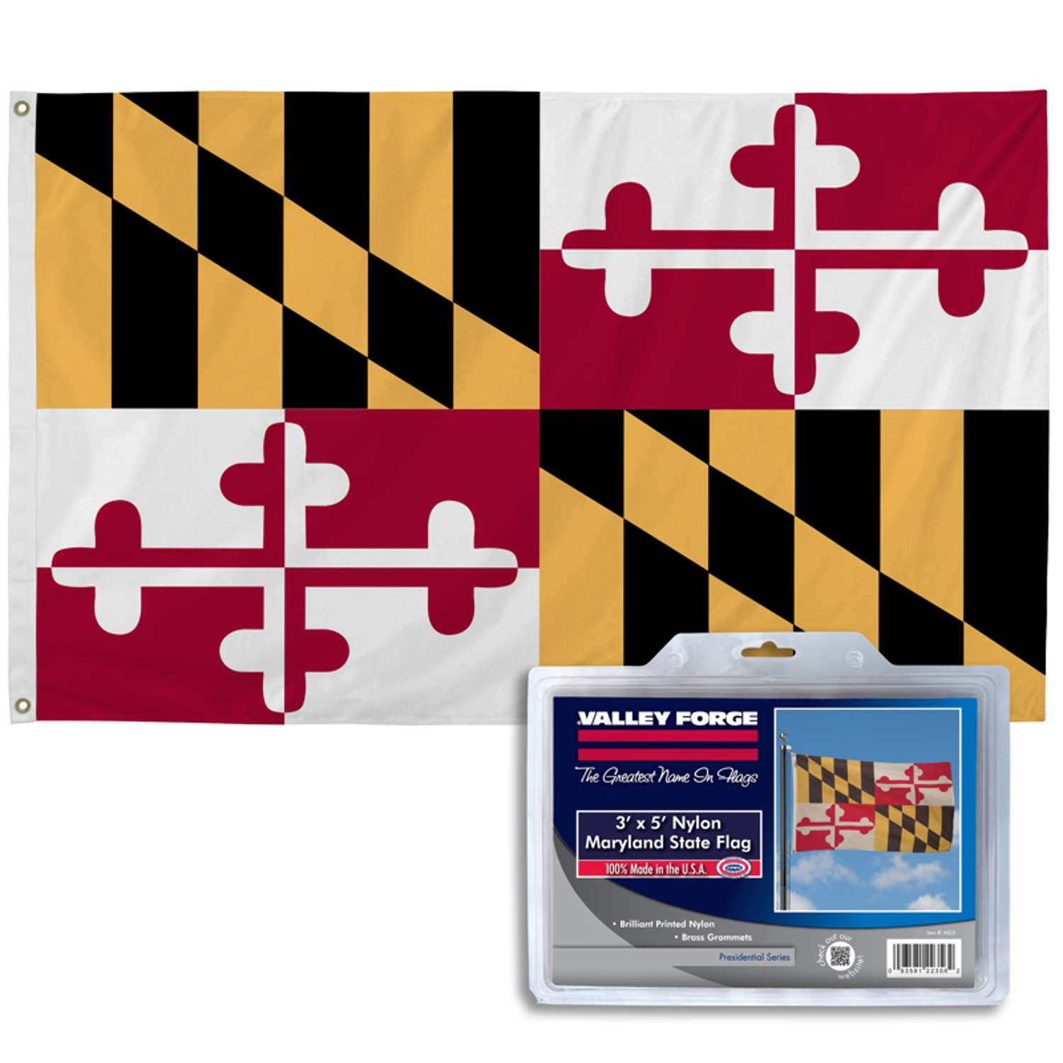  Valley Forge Maryland State Flag 36 In. H X 60 In. W