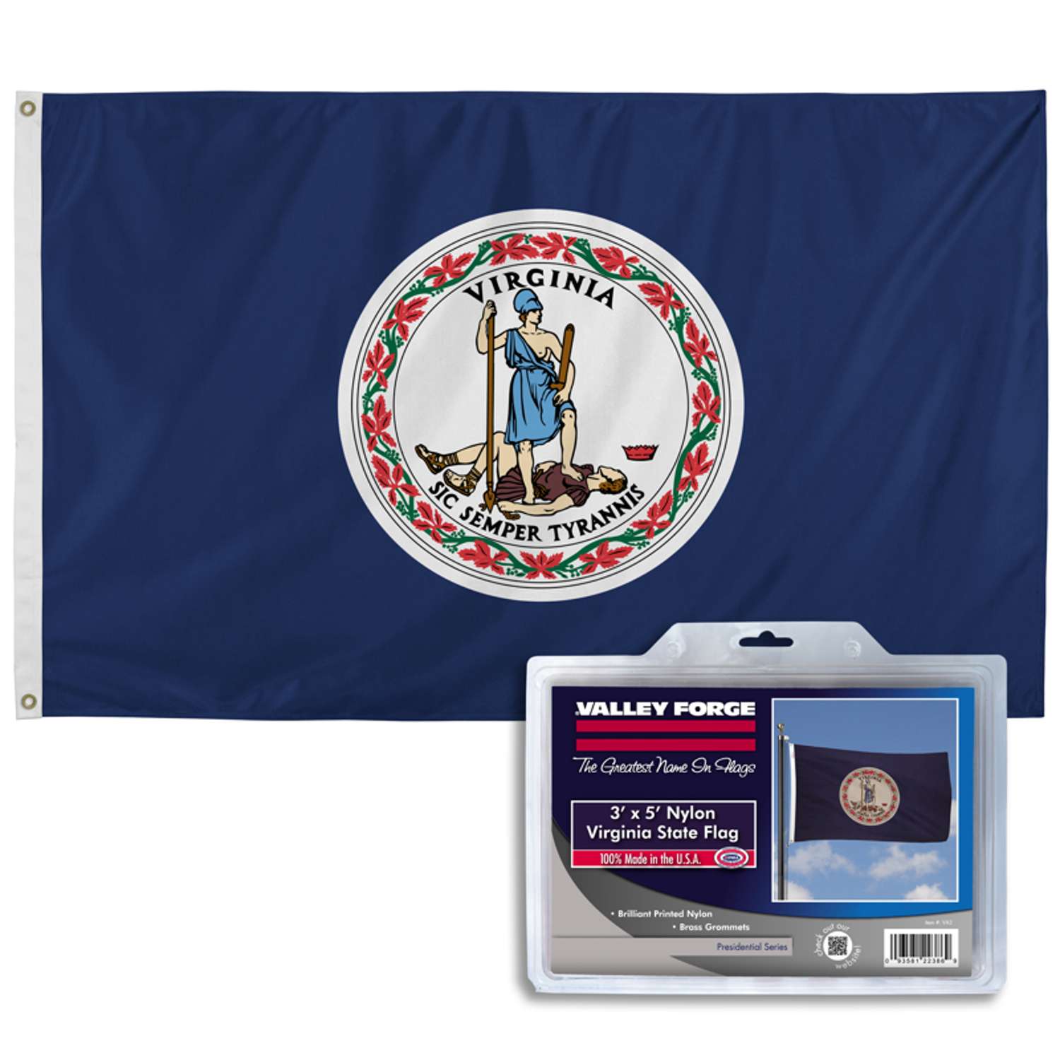  Valley Forge Virginia State Flag 36 In. H X 60 In. W