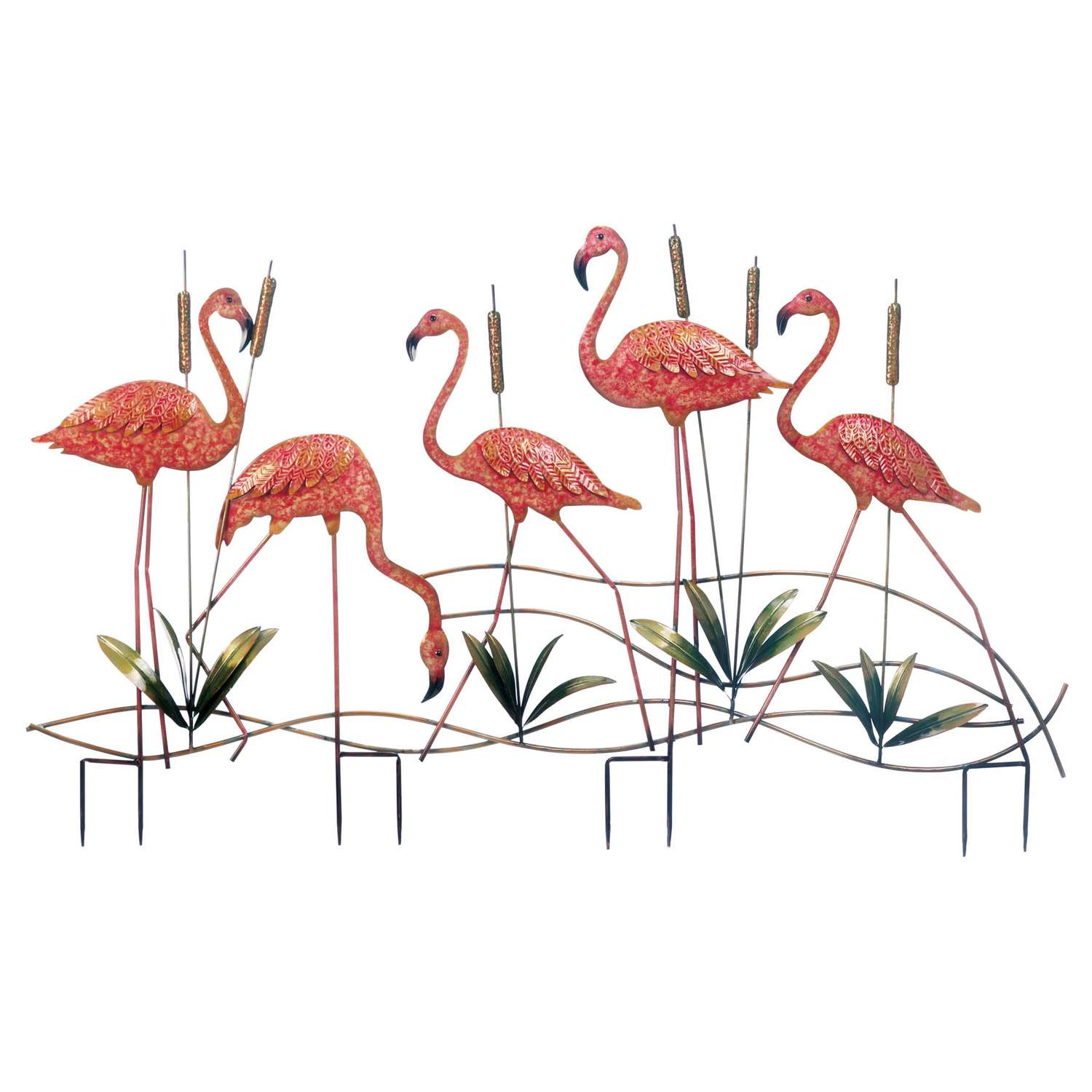  Summerfield Terrace Multi-color Iron 28.5 In. H Flamingo Outdoor Garden Stake