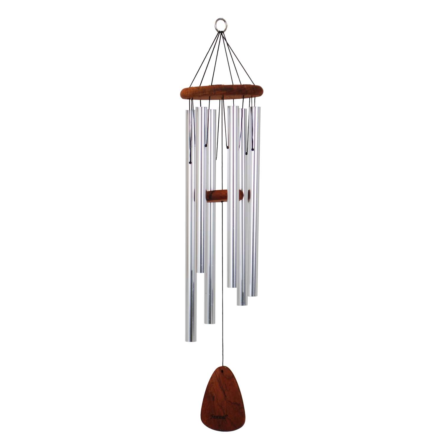  Wind River Festival Silver Aluminum/Wood 42 In. Wind Chime
