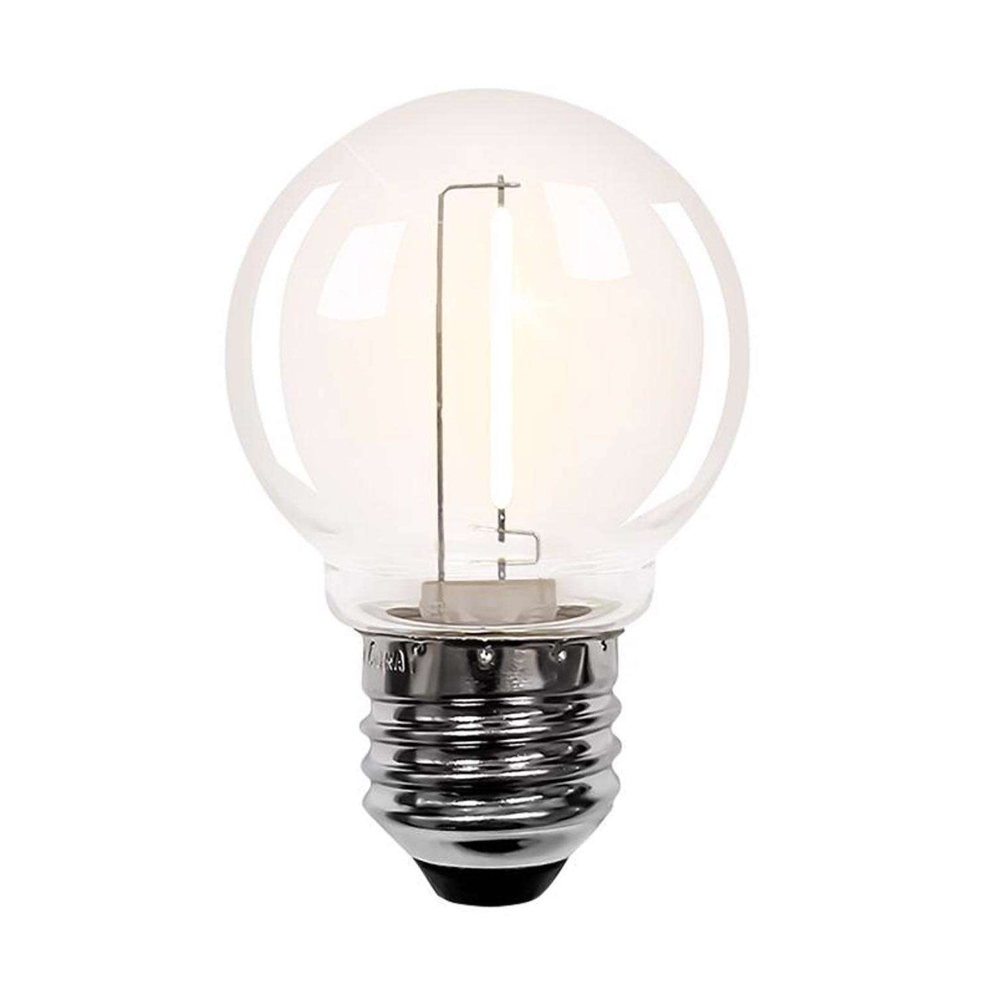  Belle Luci Holiday Bright Lights LED G50 Single Filament Bulbs Warm White 2.5 In. 25 Lights