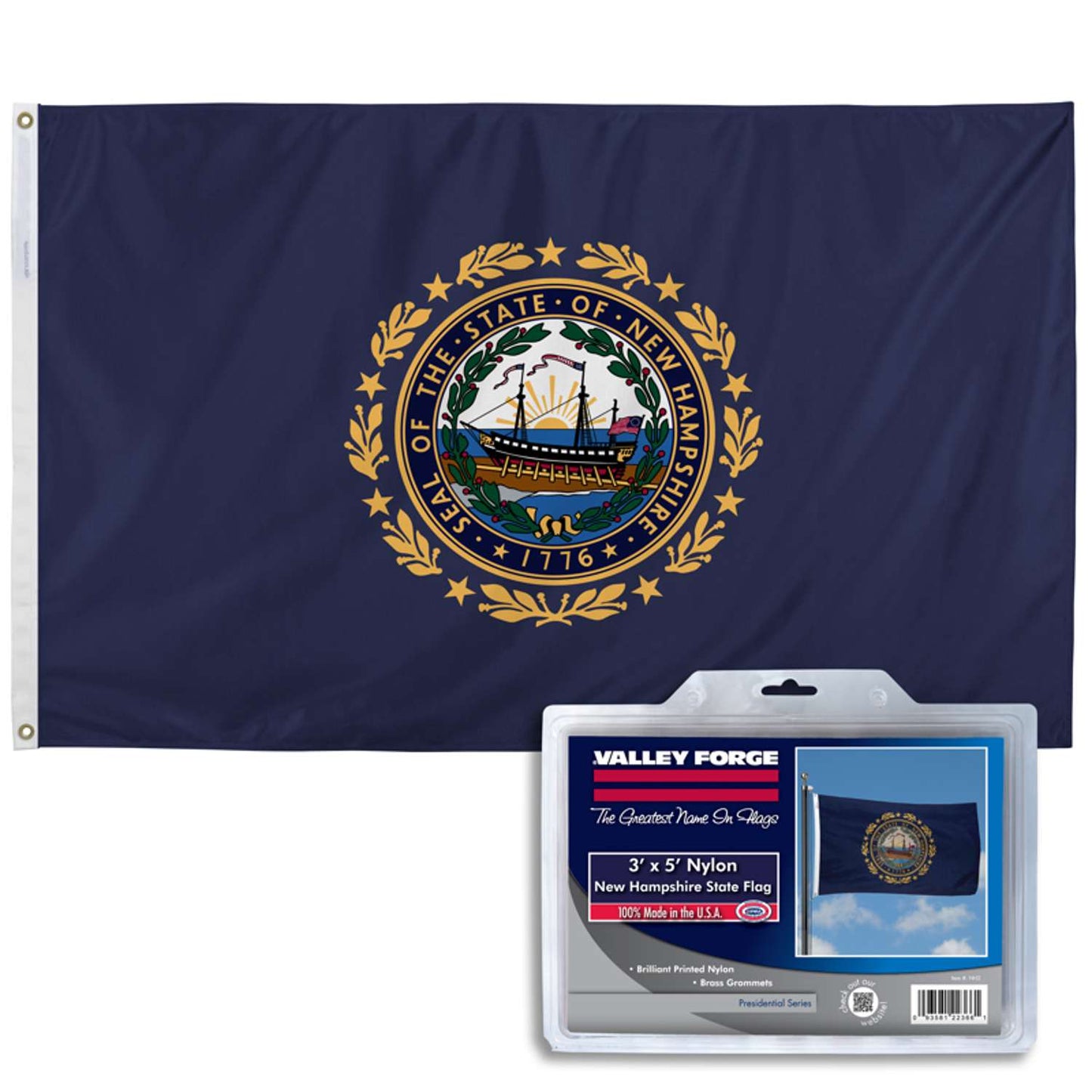  Valley Forge New Hampshire State Flag 36 In. H X 60 In. W