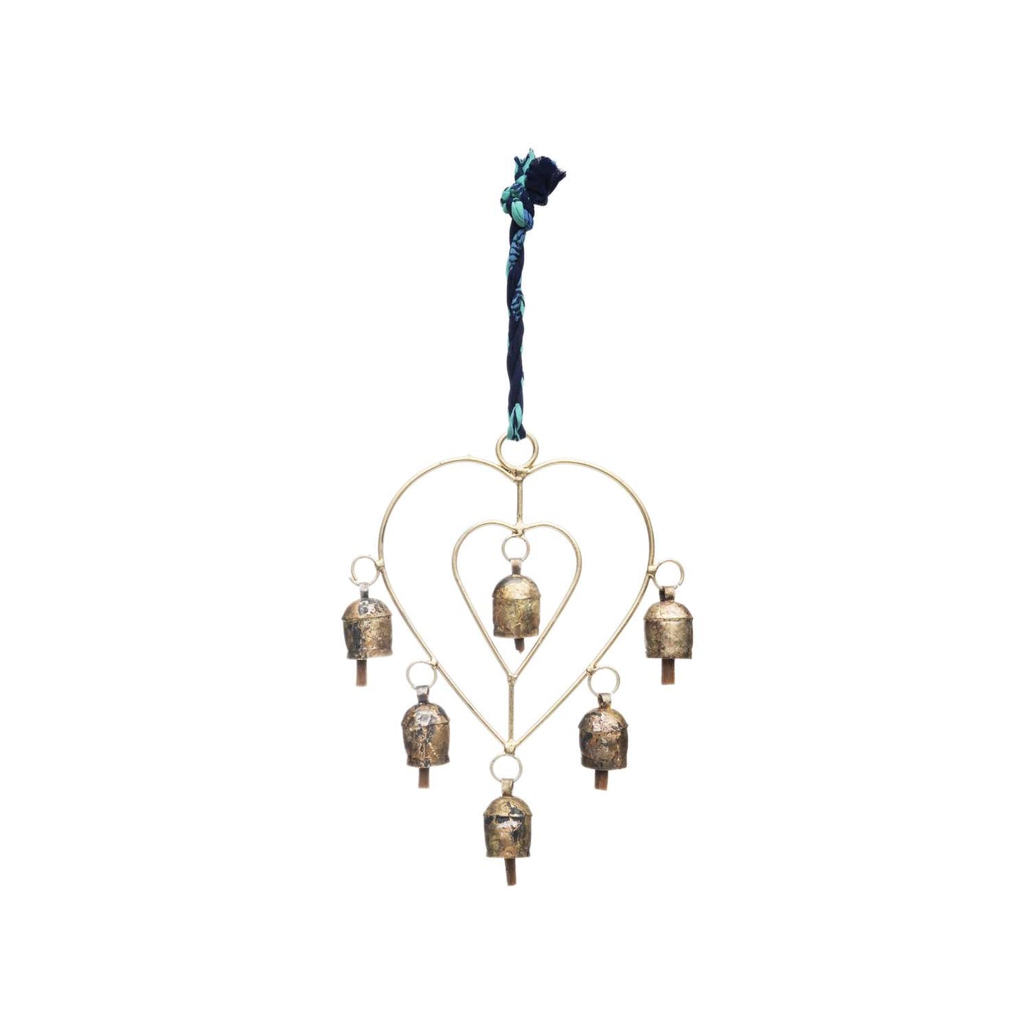  Matr Boomie Copper Vein Sari Twist Heart Wind Chime
