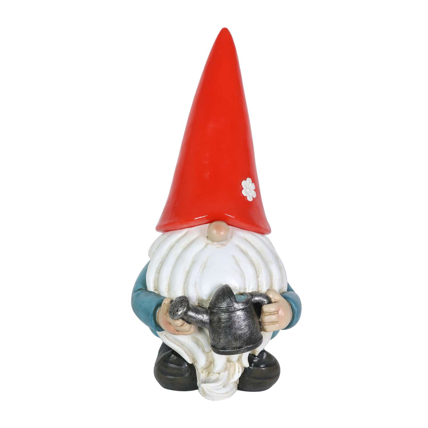  WindyWing Multicolored Resin 12.5 In. H Red Hat Garden Gnome With Watering Can Statue