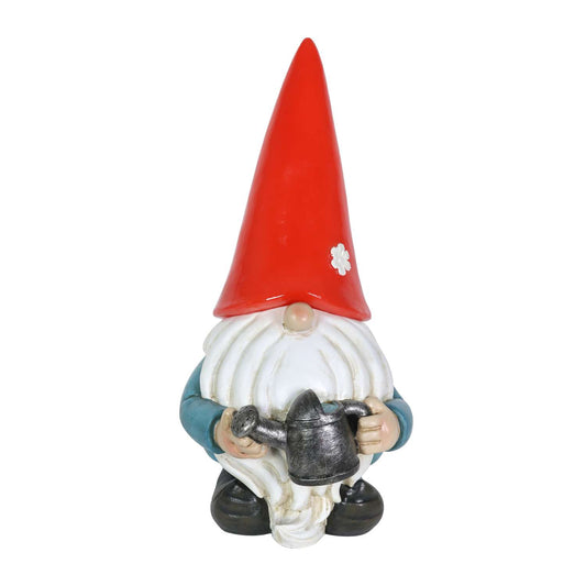  WindyWing Multicolored Resin 12.5 In. H Red Hat Garden Gnome With Watering Can Statue
