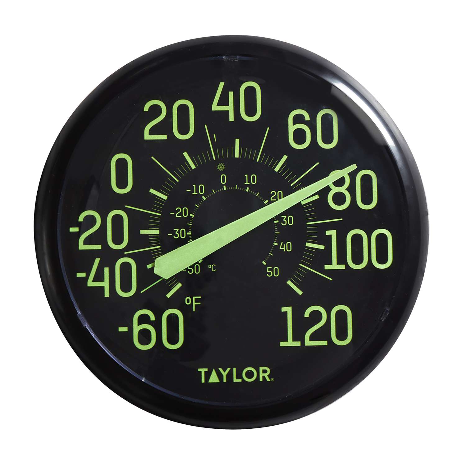  Taylor Glow In The Dark Dial Thermometer Plastic Black 13.25 In.
