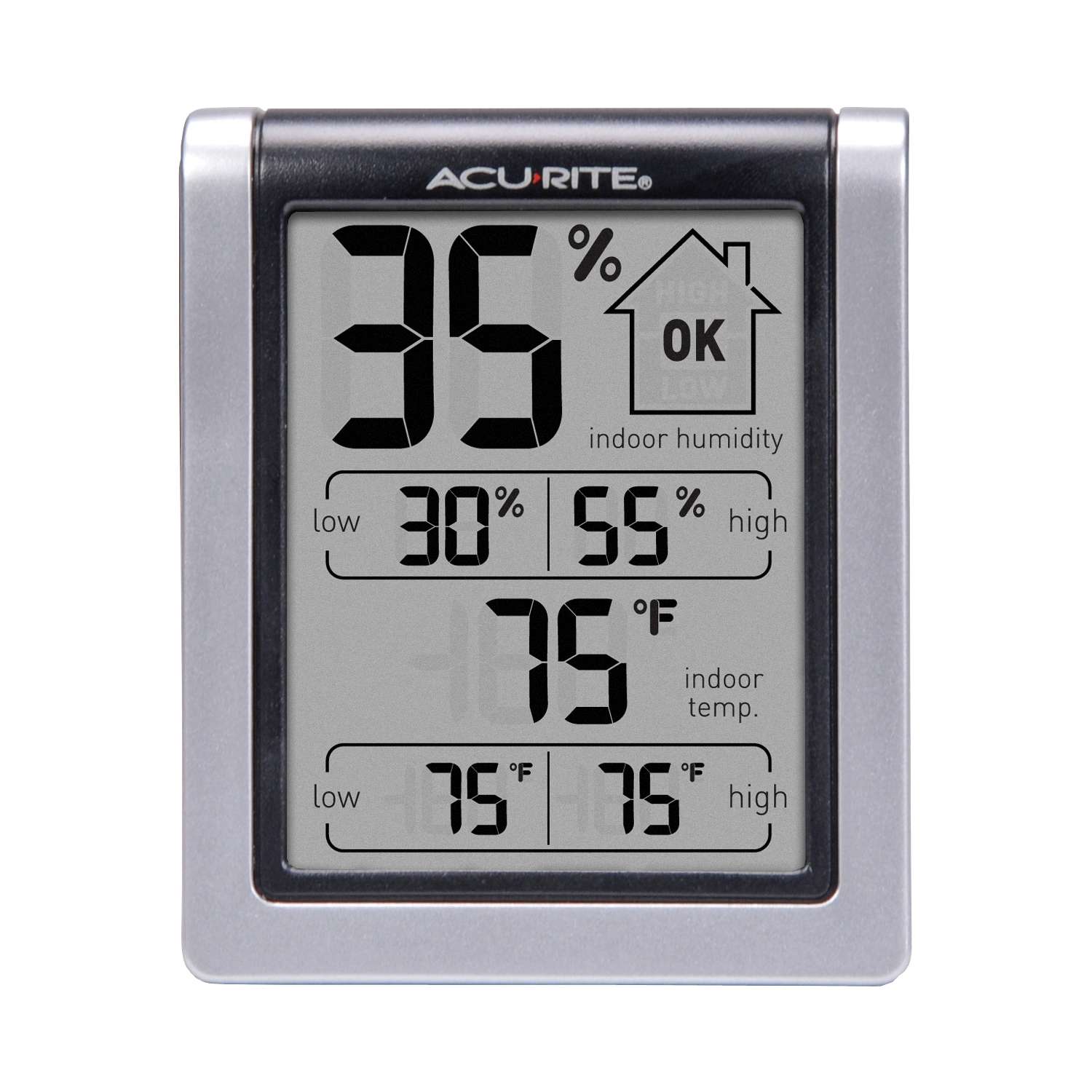  AcuRite Humidity Meter/Thermometer Plastic Gray
